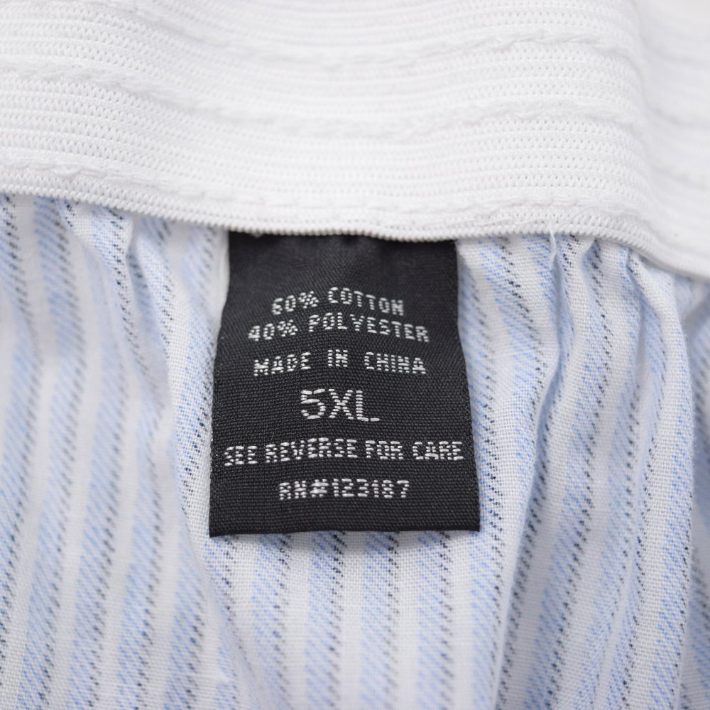 Botany 500 Pajama Shorts Bottoms Men 5XL Blue White Stripe Snap Close Elastic - Picture 5 of 7